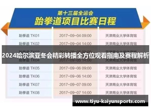 2024哈尔滨亚冬会精彩转播全方位观看指南及赛程解析